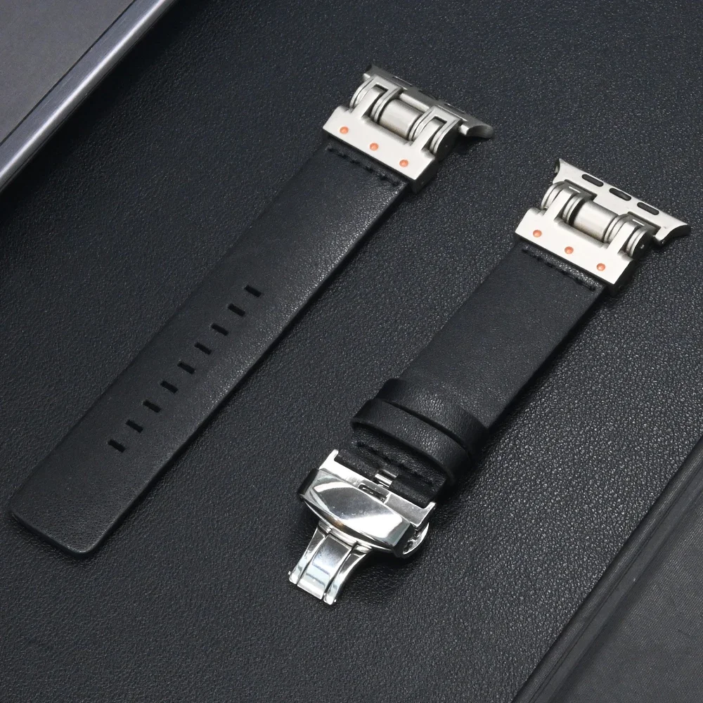حزام من الجلد لساعة أبل الترا 1 2 49 مللي متر 10 46 مللي متر الرياضة حلقة سوار لسلسلة Iwatch 9 8 7 6 5 4 Se 45 مللي متر 44 مللي متر Correa