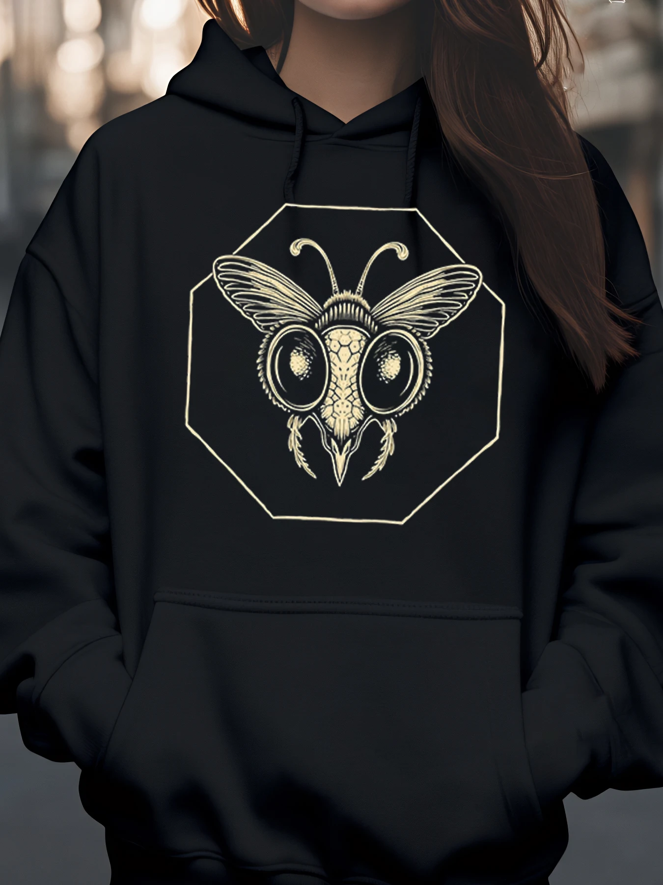 

Толстовка с капюшоном на Хэллоуин и дизайном насекомых для женщин, повседневная одежда