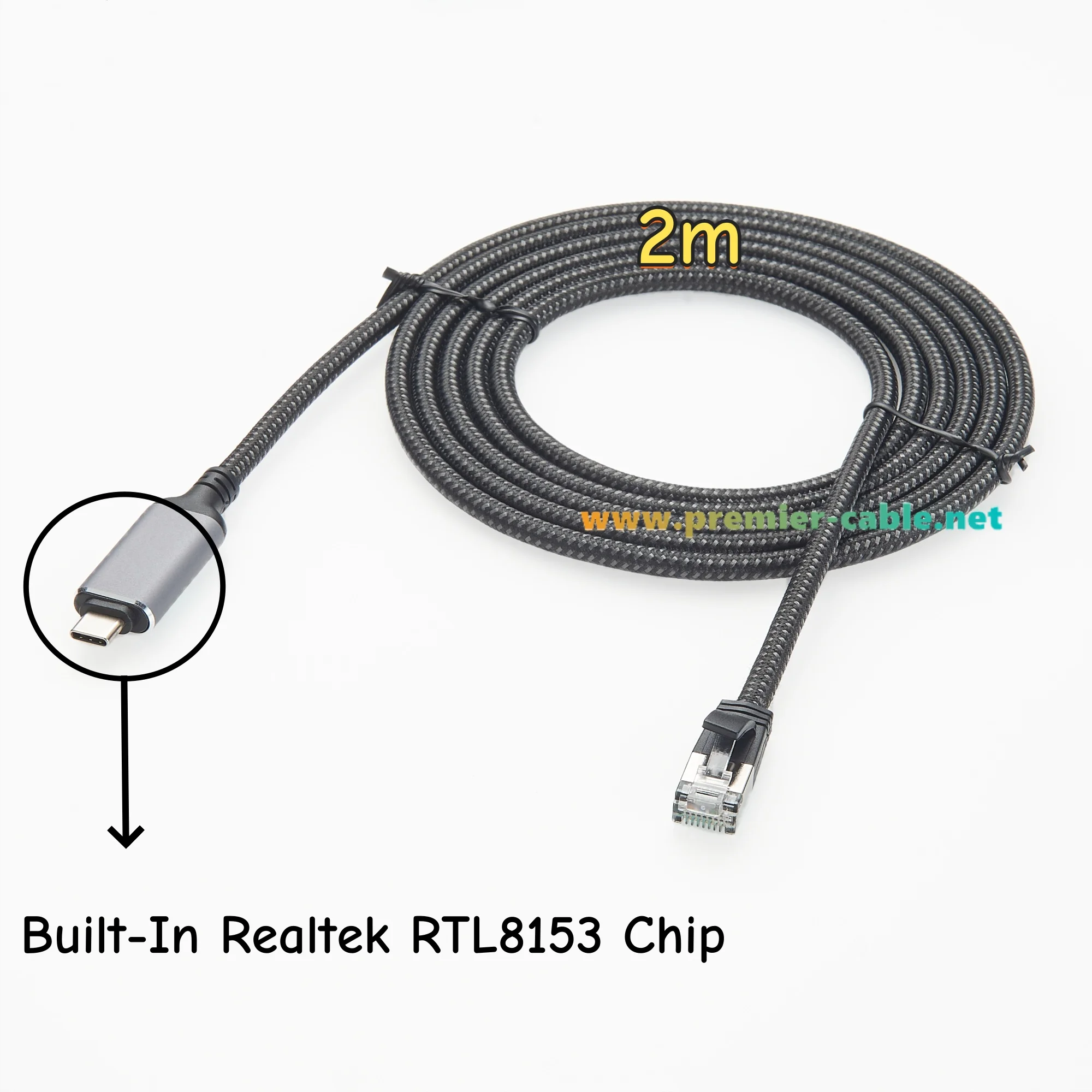 10/100/1000Mbps USB C - イーサネットケーブル USB 3.1 Type C - RJ45 ギガビットLAN ネットワークコンバーターアダプターケーブル CAT6ケーブル ノートパソコン用