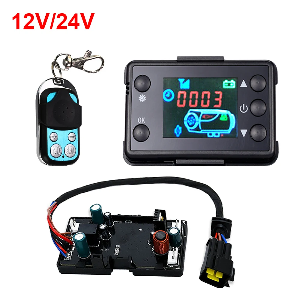 Car Air Heater Parking Controller Kit LCD Monitor Switch Remote Control 12V 24V For Auto Bus Truck Diesels Airs Heaters