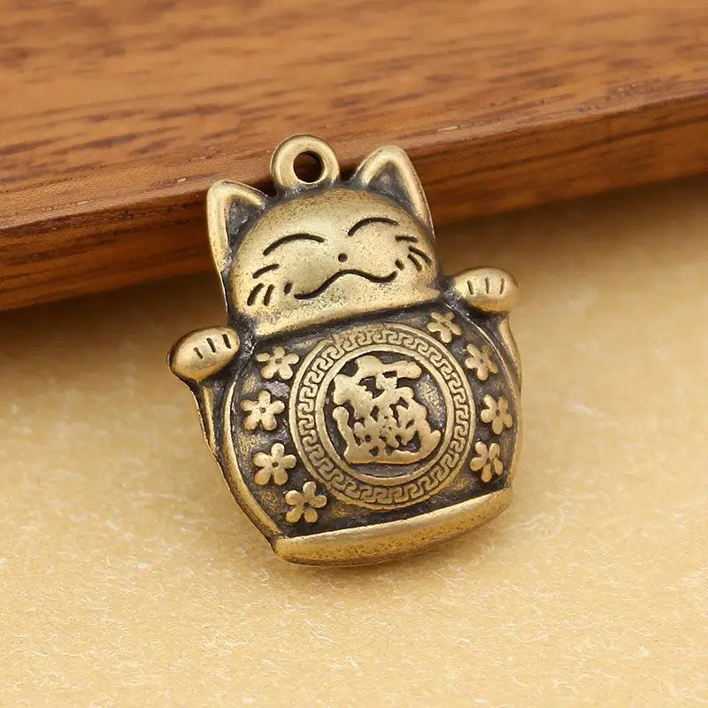 Zodiac Horse Five Emperors Money Pendant Lucky Cat Keychain Chinese Feng Shui Coins Key Ring Bring Wealth Fortune view 5