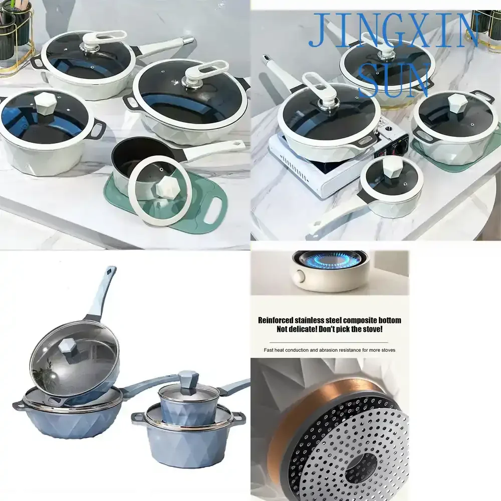 Antihaft-Kochgeschirr-Set für die Küche Aluminiumlegierung Bratpfanne Wok Topf für Heimkochen Antihaft-Kochgeschirr-Set für Gas Elektro