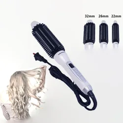 22/26/32mm Multifunctionele Stijltang & Curler Kam Toermalijn Keramiek Gewoon Ronde Hete Borstel LCD Display salon Stijl Krullend Gereedschap