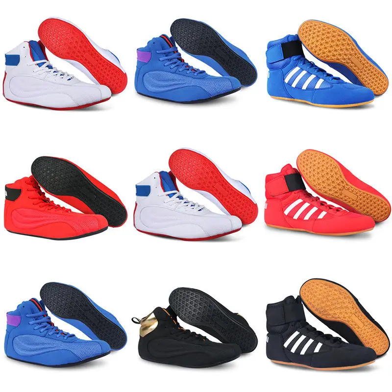 Big Size 35-46 Wrestling Shoes Breathable Boxing Sneakers Non Slip Flat Wrestling Footwears Wear-Resisting Weight Lifting Shoes