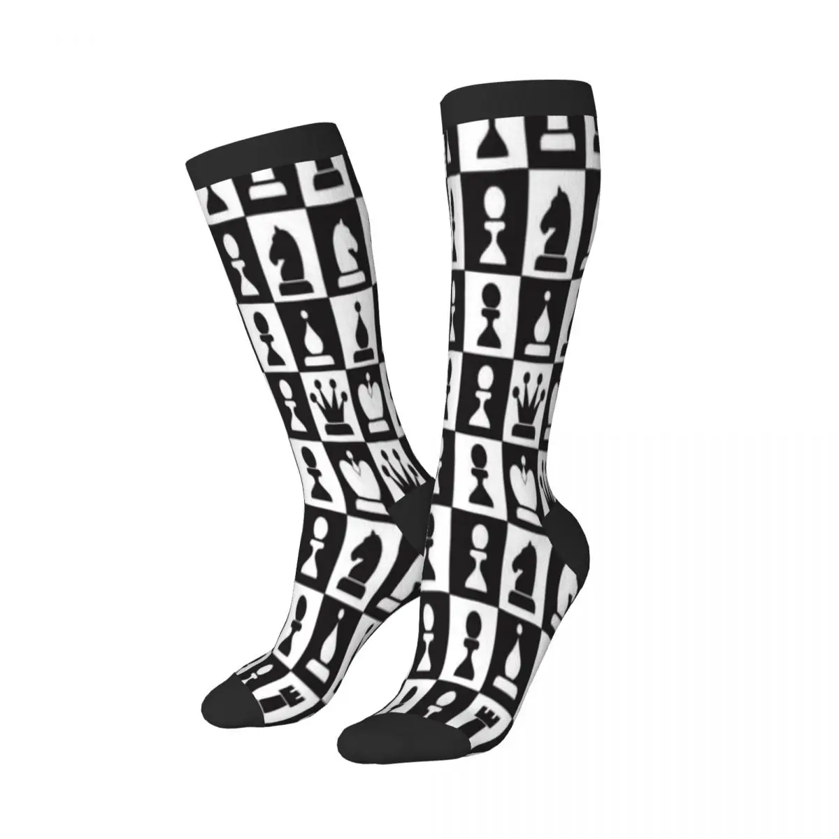 Stockings Funny Autumn Casual Warm Socks Classic Chess Board Soft Winter Knee High Socks