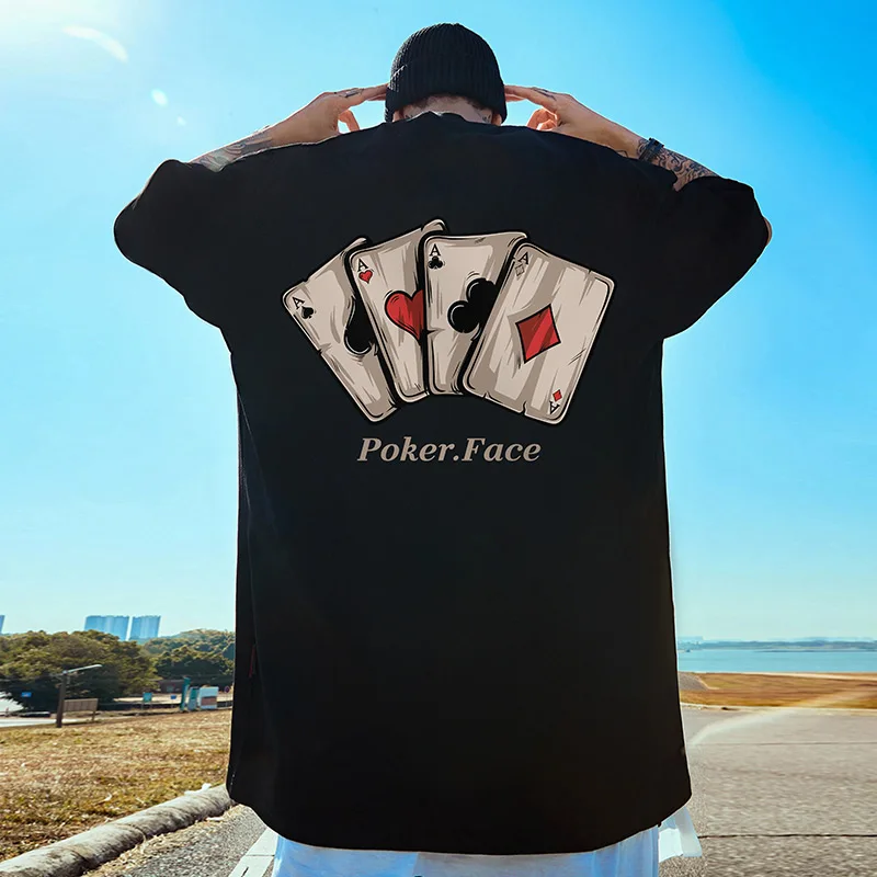 3d Poker Print Short Sleeve T-Shirt For Men Summer Quick Dry Casual Men Clothing Simple Oversized Tee Top 2024 New Men's T-Shirt