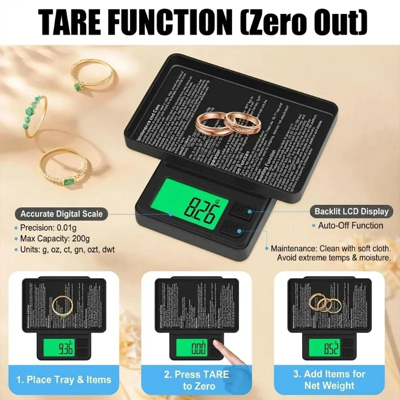 

Миниатюрные электронные карманные весы 0,01 г, портативные цифровые весы для ювелирных изделий, монет, алмазов, трав с подсветкой экрана и функцией подсчета.