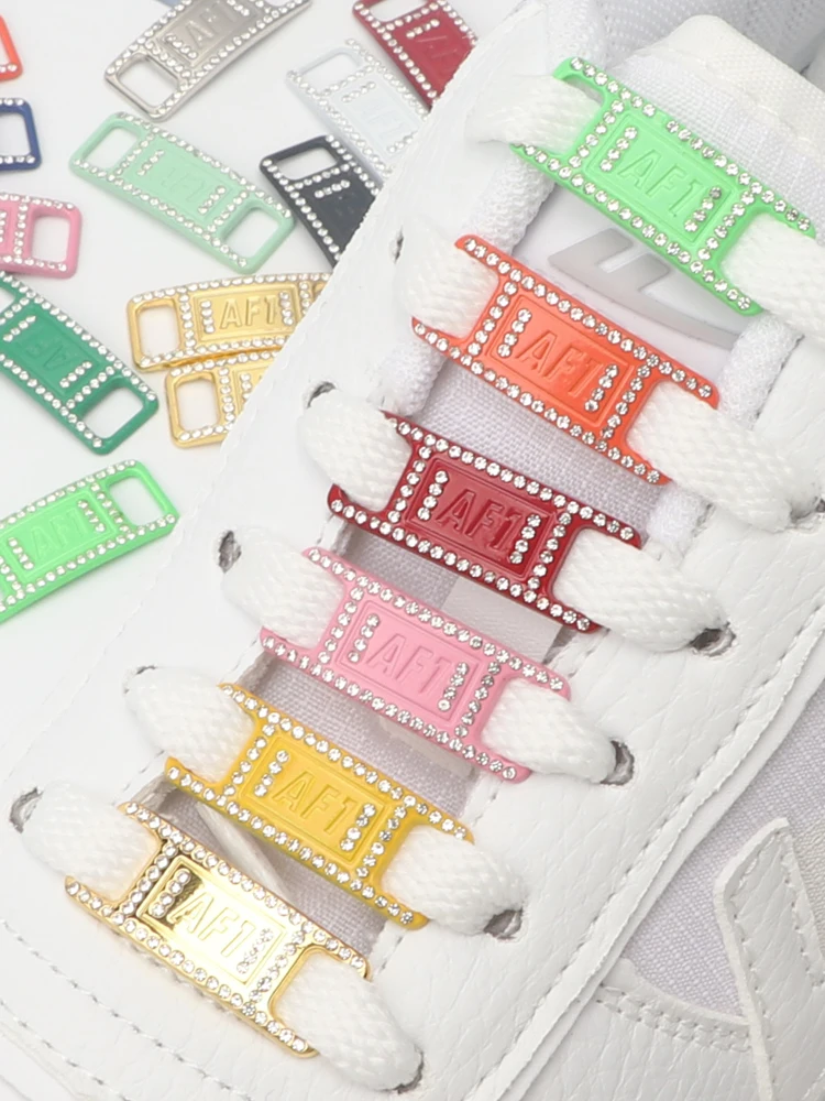 

AF1 Diamond Shoe Charms Buckle Sneakers Laces Luxury Rhinestones Quality Metal Shoelaces Decorations Shoes Accessories 1Pair