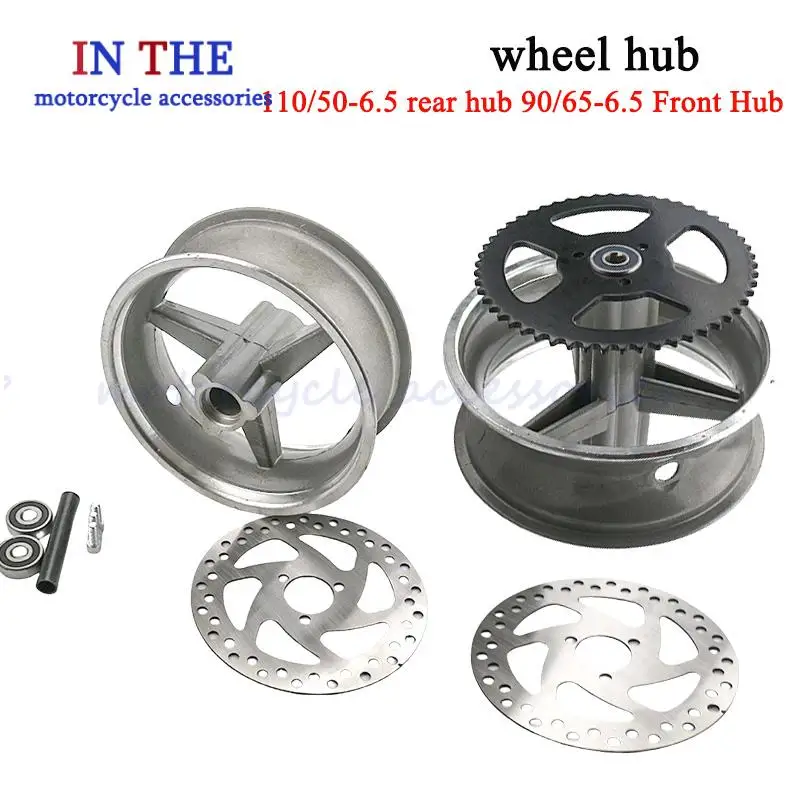 110/50-6,5 Hinterrad 90/65-6,5 Vorderradnabe 6,5 Zoll Leichtmetallfelgen Passend für 47cc 49cc Mini Dirt Bike E Scooter Mini Moto