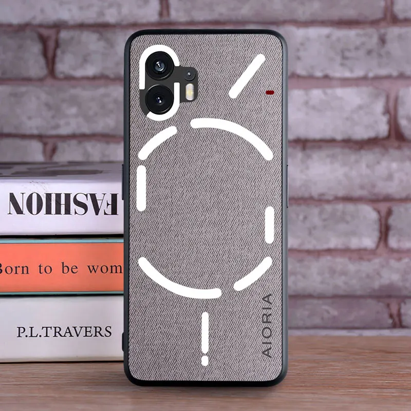 Textiel lederen hoesje voor Nothing Phone 2 1 Zacht TPU met beschermhoes van hard pc-materiaal aan de achterkant