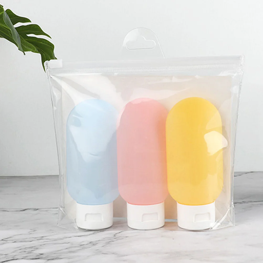 

3pcs Travel Size Toiletry Bottles 60ml Safe Durable Portable Leakproof Dispenser Shampoo Container Refillable Set