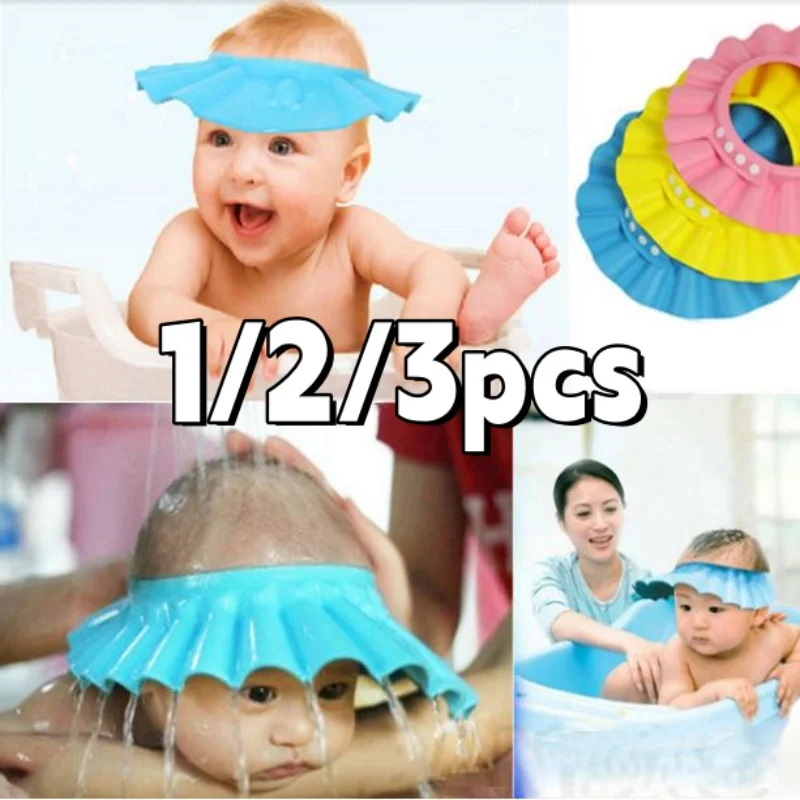 1/2/3 Stück Verstellbare Duschhaube zum Schutz vor Shampoo für Babys, wasserdichter Badehut, Kinder-Haarschutzkappe