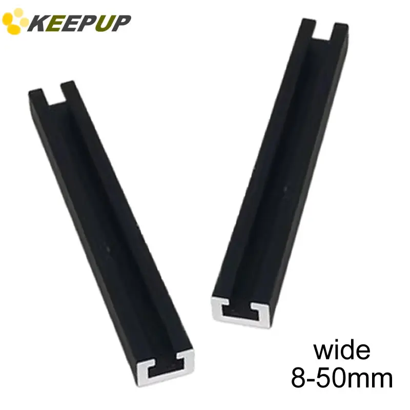 Black T Slot Aluminum Track Wide 8-50mm Extrusion Slide Rail Card Slot Corrosion Resistant for TV Background Wall T Channel