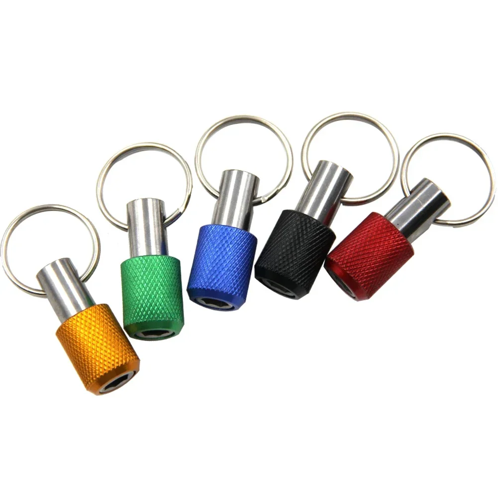 5PCS 1/4inch Hex Shank Screwdriver Bits Holder Keyring Extension Bar Keychain Screw Adapter Drill Change Hand-held Screwdrivers