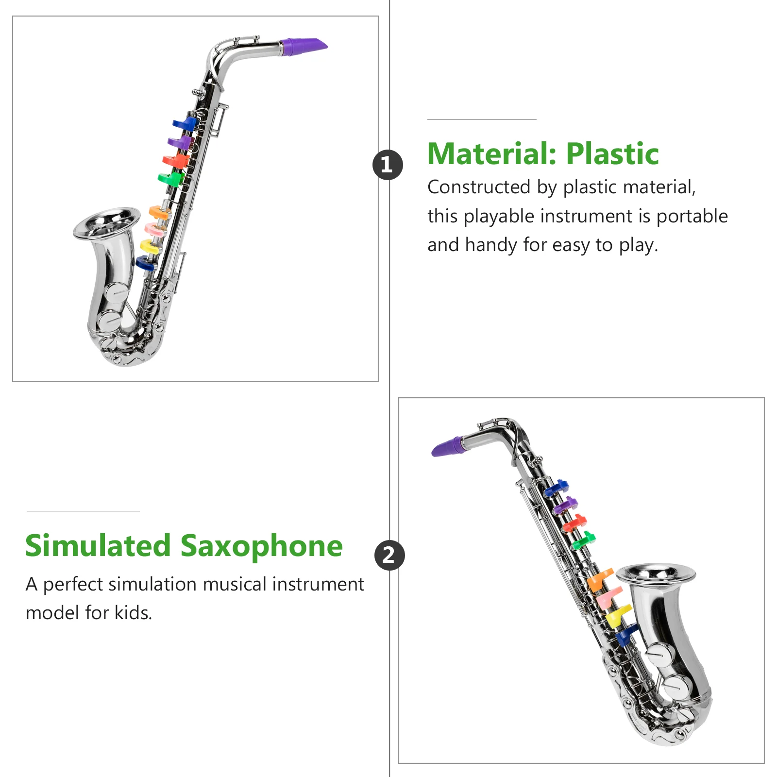 Sax Spielzeug Kreatives Instrument Kinder Musical Metallspielzeug Kunststoff Saxophon Anfänger Kinder