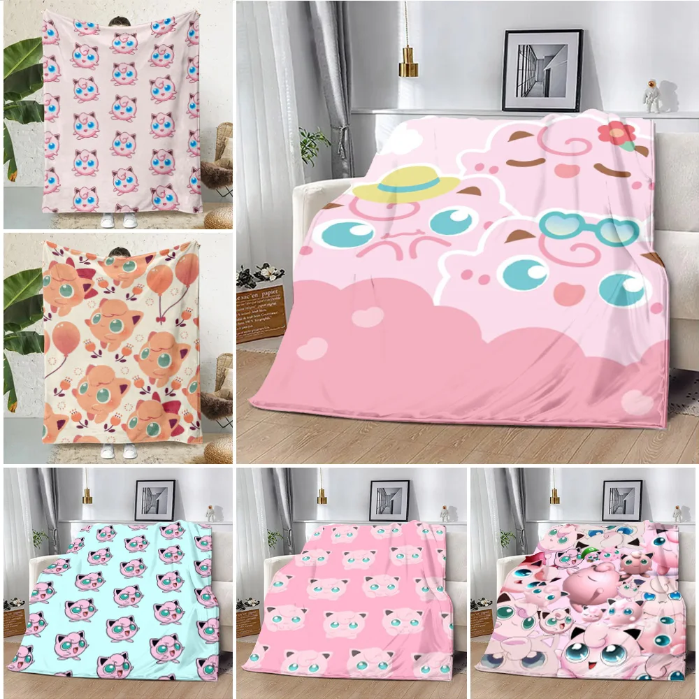 

Cute Cartoon Jigglypuff Printed Blanket Picnic Blankets Warm Blanket Soft and Comfortable Blanket Home Travel Birthday Gift