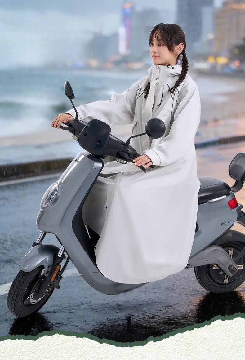 Fashion Windbreaker Style Raincoat Unisex One-piece Fullbody Waterproof Rain Poncho Outdoor Motorcycle Riding Travel Rainwear