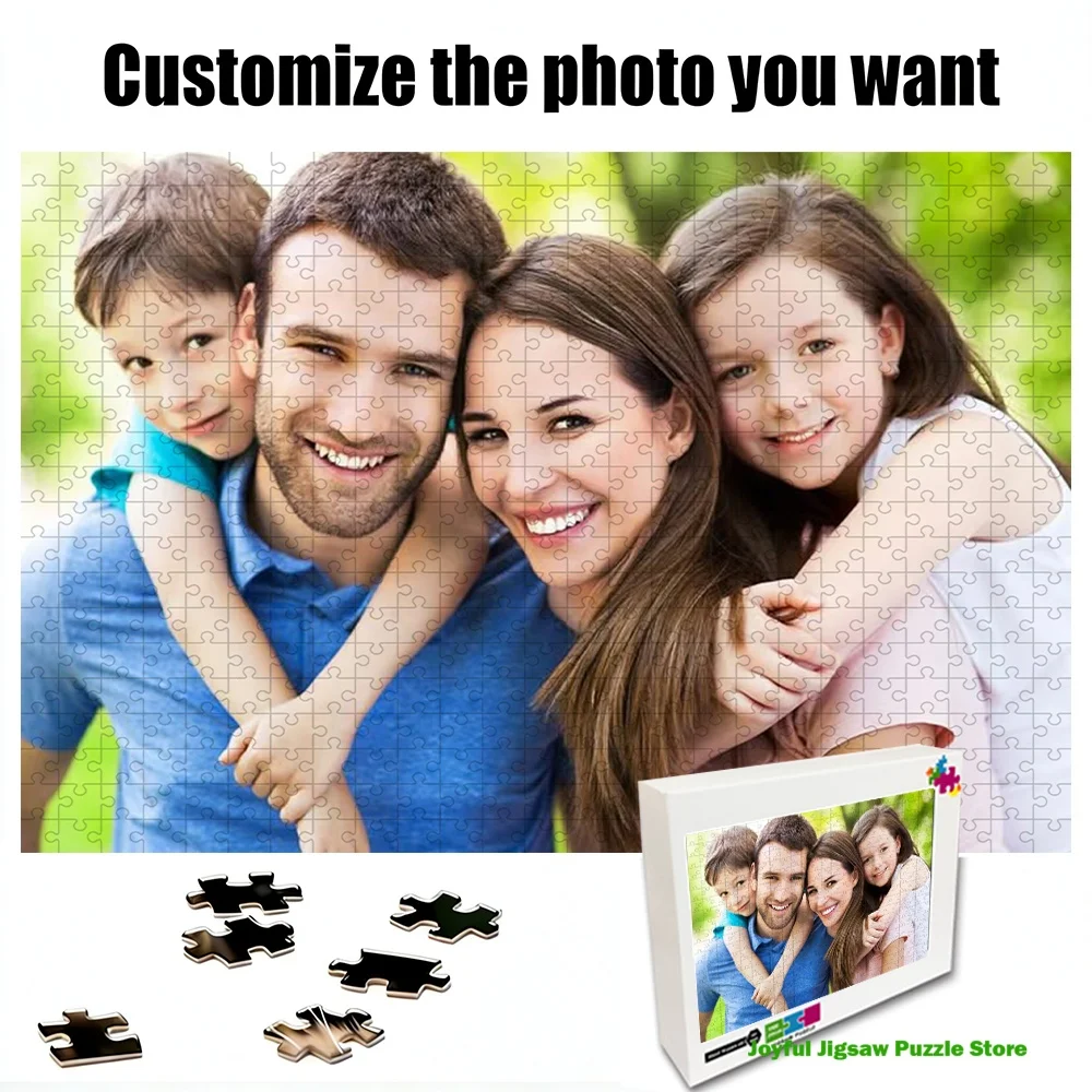 Custom Family Photo Jigsaw Puzzle 108/200/300/500/1000/1500 Pieces Surprise Present Gift for Birthday Exquisite Gift Box