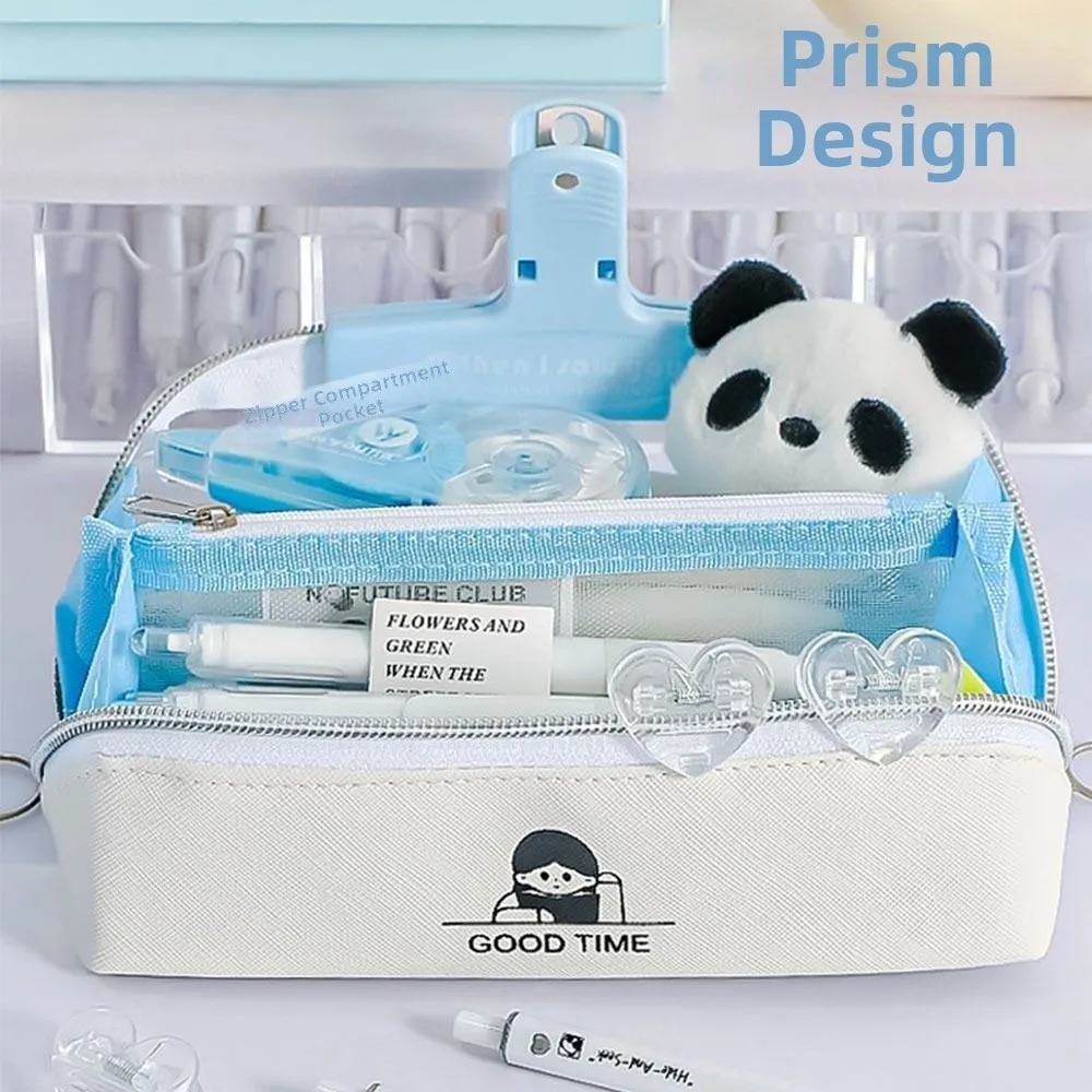 الهدايا مقلمة على الطراز الياباني حافظة أدوات مكتبية بسحاب شفاف حقيبة تخزين العودة إلى لوازم القرطاسية المدرسية #4