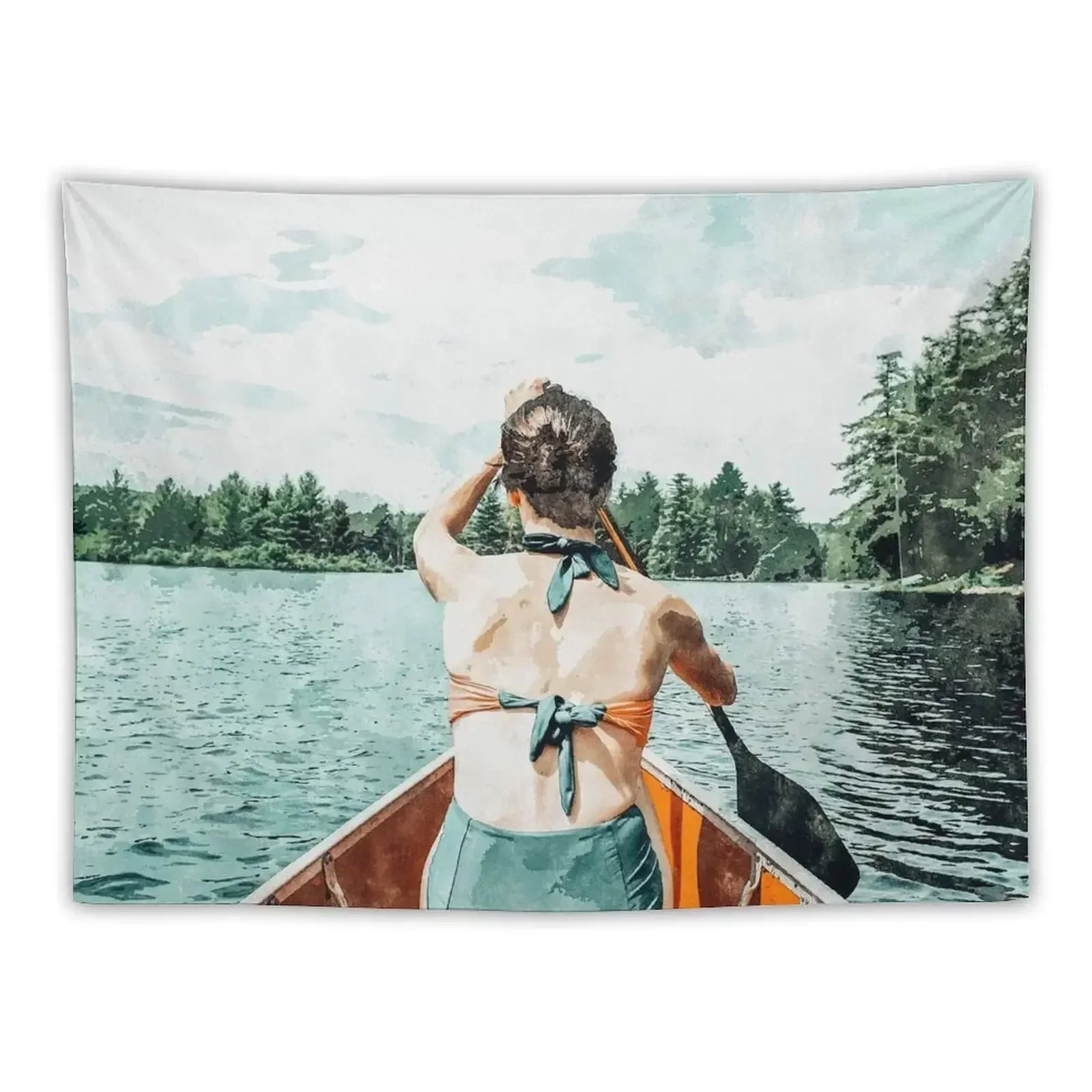 

Row Your Own Boat | Woman Empowerment Confidence Painting | Positive Growth Mindset Boho Adventure Tapestry Wall Deco Tapestry