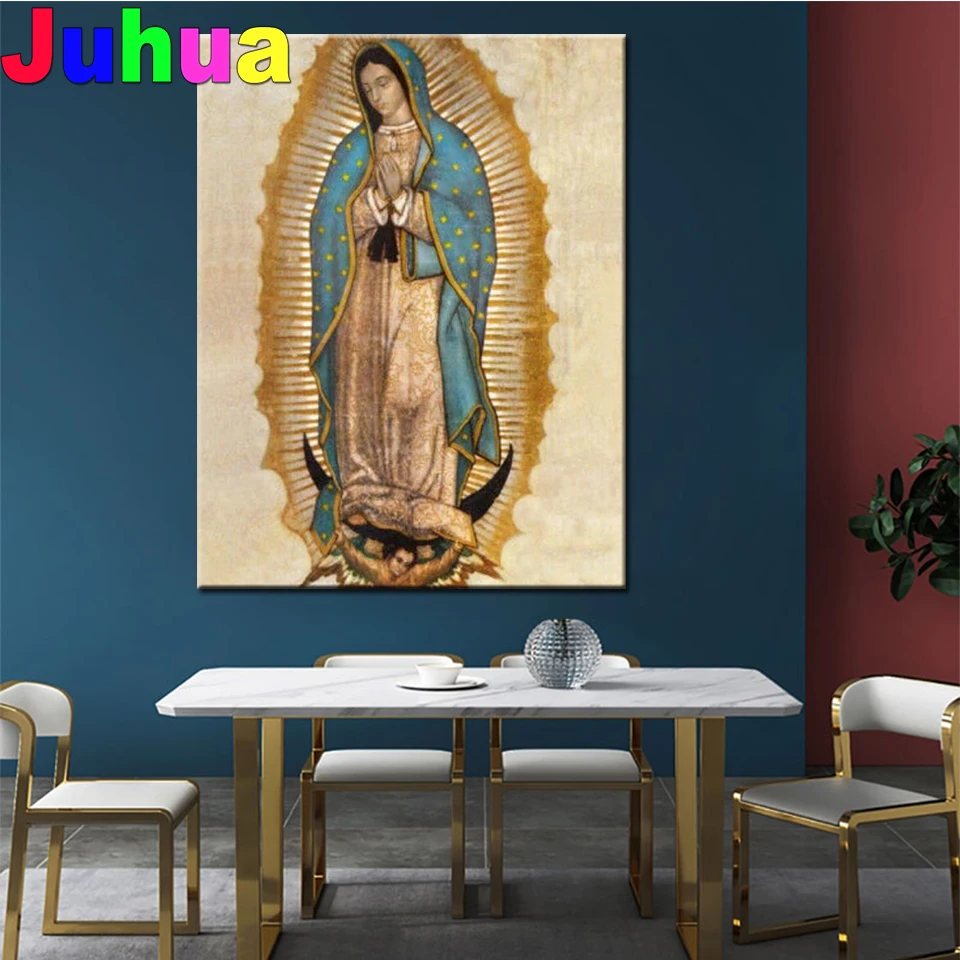 Virgin Guadalupe Diamond Mosaic Diamond Painting Cross Stitch Full Square round drill Picture Of Embroidery Diamonds Portrait,