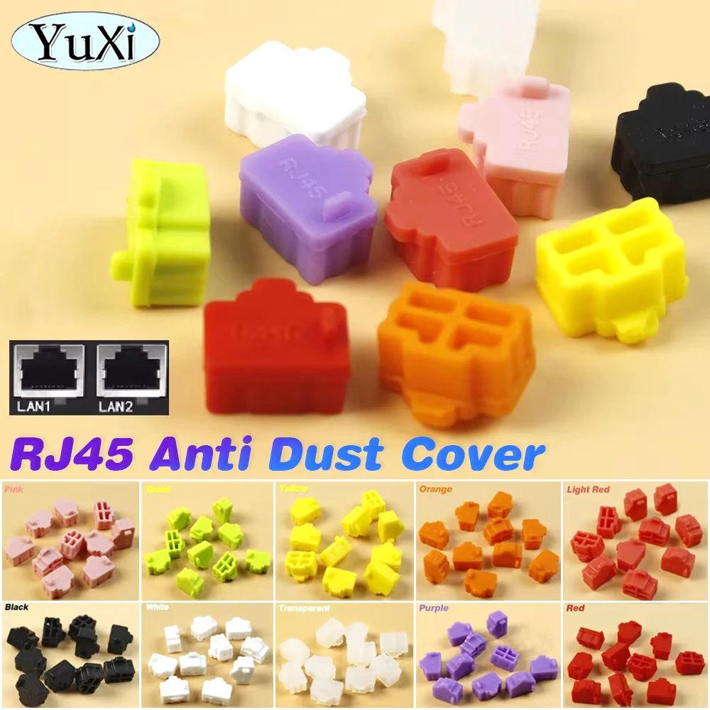 10Pcs Ethernet Hub Port RJ45 Anti Dust Cover Cap Silicone Protector Plug RJ45 Dust Plug For Laptop PC Router RJ45 Connector Port