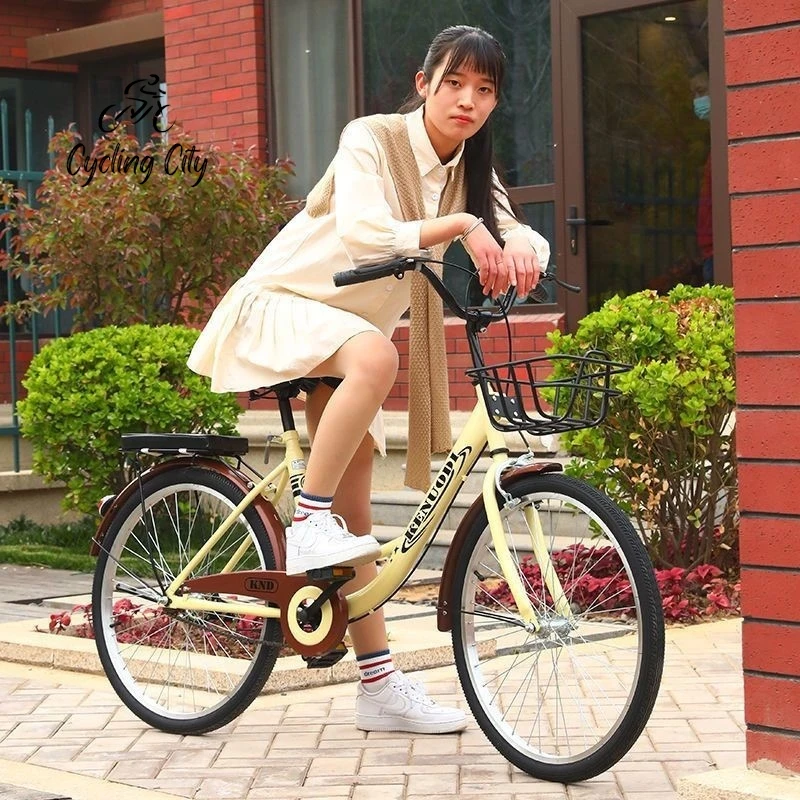 Cycling City Bicycle Non Inflatable Disc Brake Retro Women Adult Lightweight Male Female Student Adult Commuter Ladie Work Bike