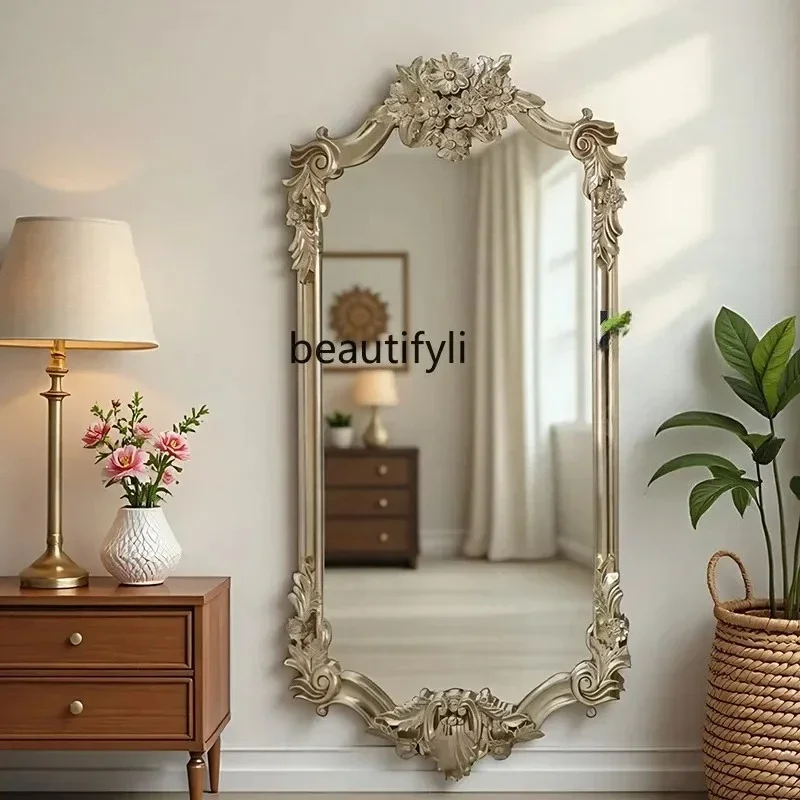 13フレンチレトロ全身鏡ヨーロッパ風ドレッシング、アメリカンホーム寝室クローク壁掛けフィッティングミラーカスタマイズ