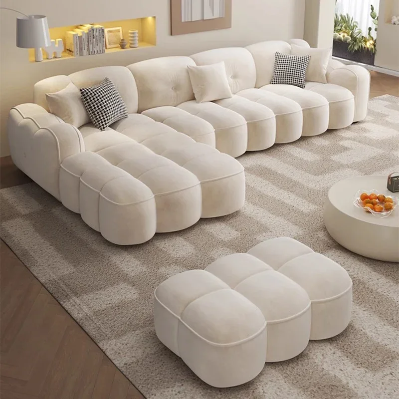 Cream Factory Living Room Sofas Comfort Theater Minimalist Organizer Italiano Couchs Designer Double Sofa Inflavel Furnitures