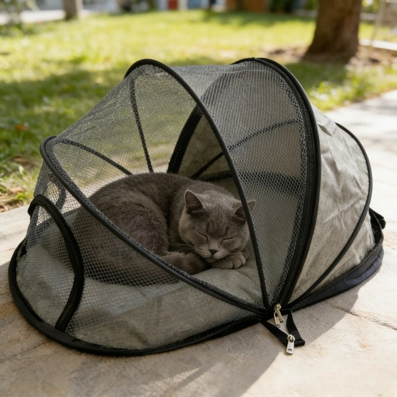 

Outdoor Portable Pet Tent Sunshade Sunscreen Foldable Breathable Dog Cat House Lightweight Mini Nest Cage Easy Storage Travel