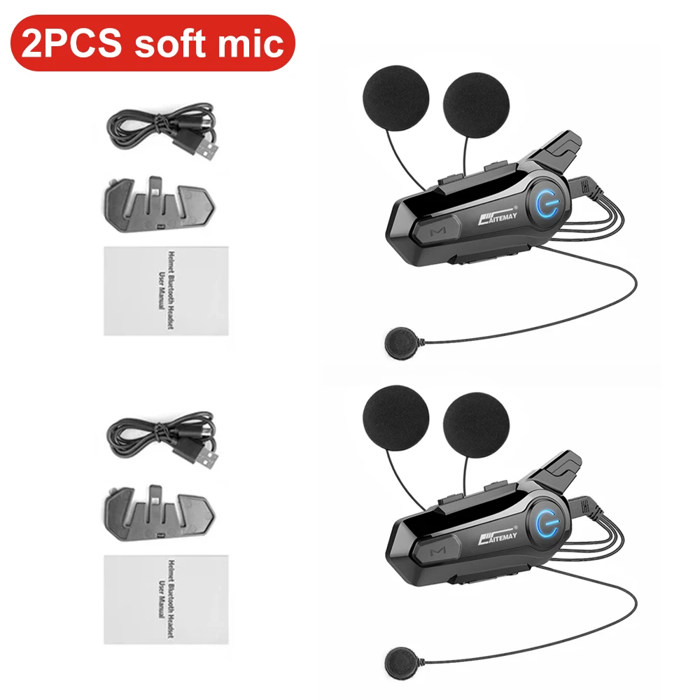 Bluetooth Hoofdtelefoon Motorhelm Intercom Headset 1000 M Voor 2 Rider Intercomunicador Moto Draadloze Interphone Handenvrij Bellen