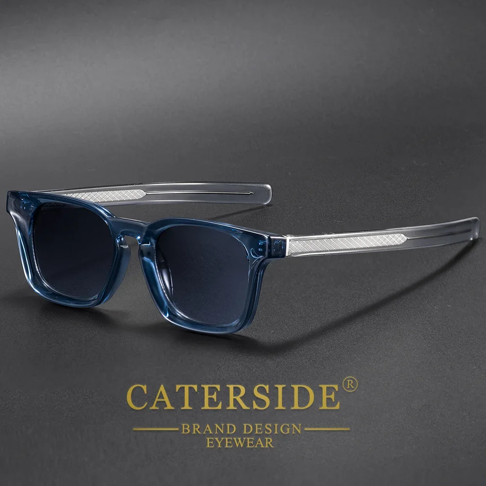 CATERSIDE Neue Herren-Sonnenbrille im Vintage-Stil mit quadratischem Rahmen, modische Retro-Sonnenbrille, luxuriöses Design, UV400-Brille, Damenbrille