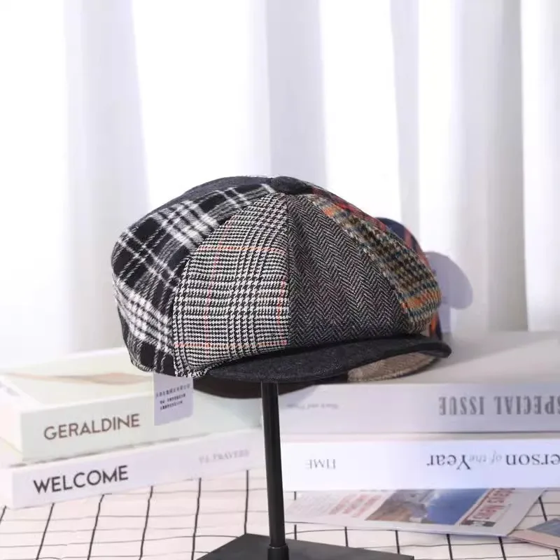 Wool Newsboy Cap Women‘s Winter Vintage Berets Caps Women Men British Painters Hat Soft Autumn Winter hats Octagonal Cap