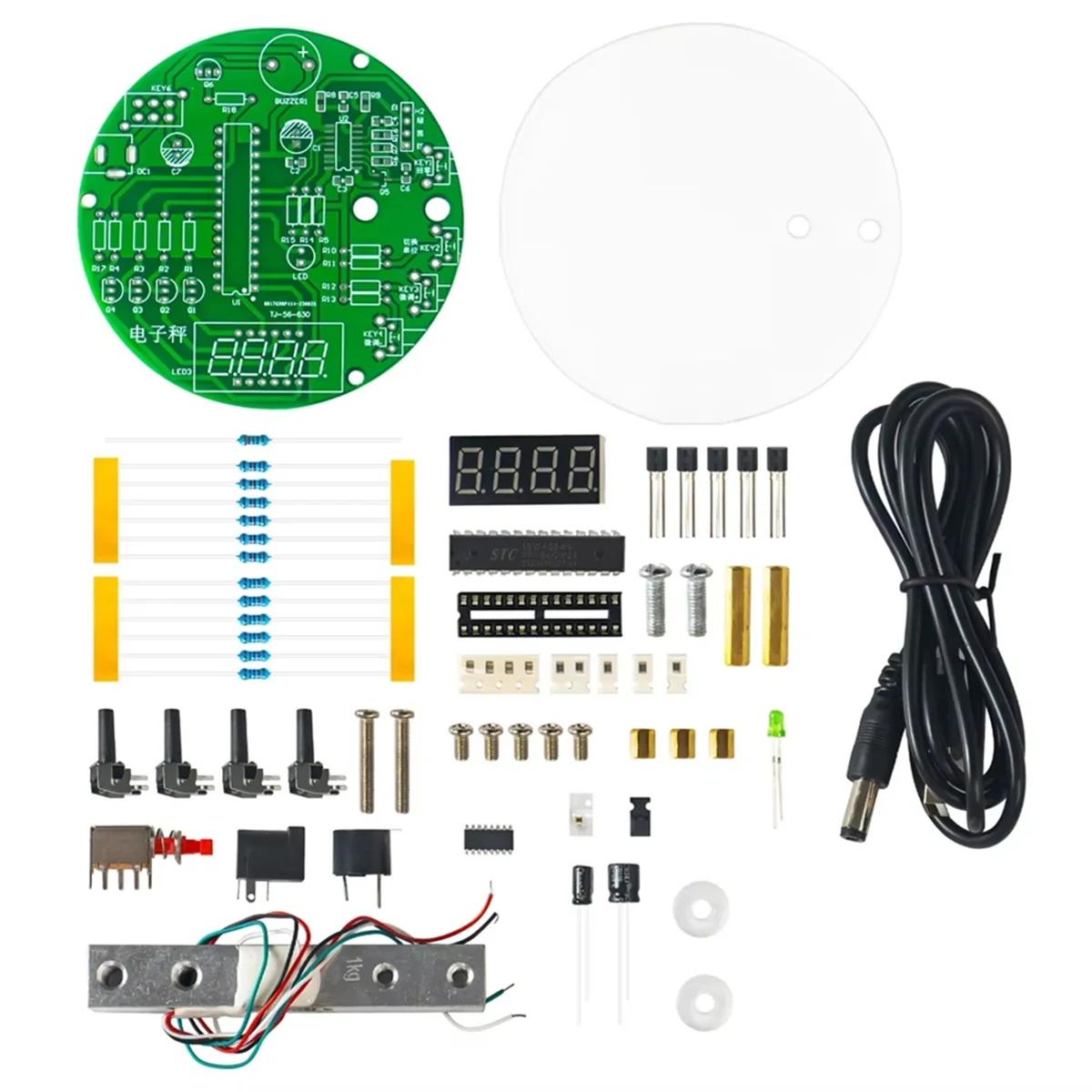 Electronic Scale DIY Kit,51 Microcontroller Soldering Practice Kit with Digital Tube Display HX711 Chip 5V