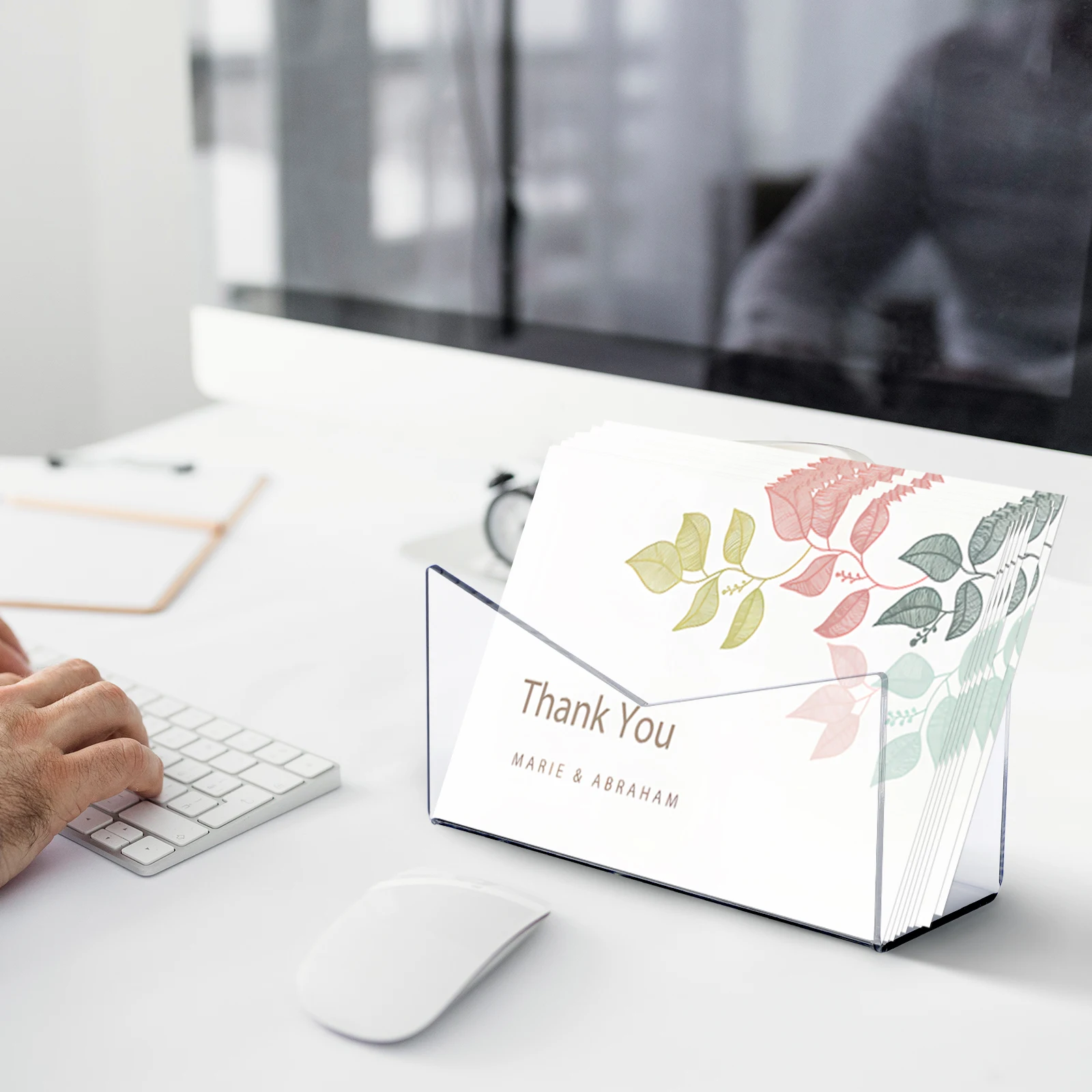 

Clear Acrylic Mail Organizer Desktop Letter Holder Office File Envelope Organizer Mail Sorter Rack for Table Countertop