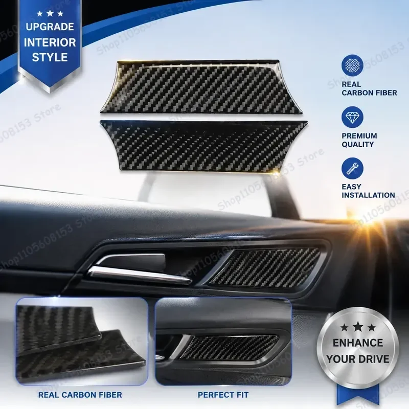 For BMW MINI R55 R56 R57 2007-2010 Interior Door Handle Cover Carbon Fiber Trim Automotive Styling Accessory