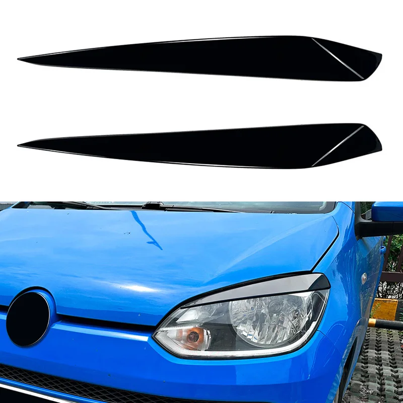 

1 Pair Glossy Black Car Headlight Lamp Eyebrow Eyelid Cover Trim For VW UP 2011-2015 2012 2013 2014 Car Decoration