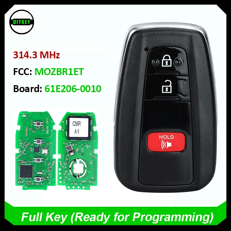 DIYKEY Keyless Smart Key Fob for Toyota C-HR 2018 2019 2020 2021 2022 Remote Car Key Fob Unlocked 61E206-0010 Board MOZBR1ET