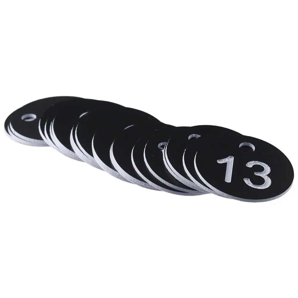 20 Pack Teacher 1-20 Numbers Tags 35mm Black Numbered Keychains House Lockers Office