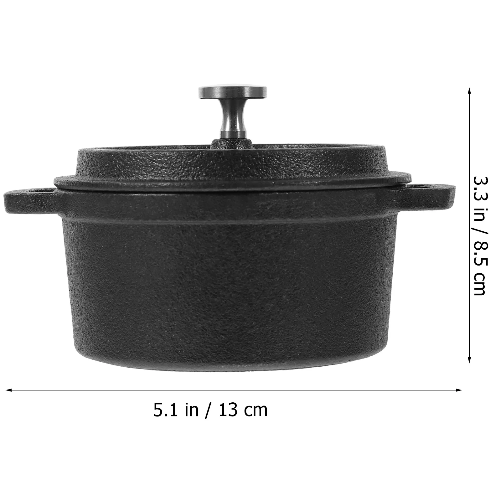 

Metal Milk Pot Dual Handles Small Household Cooking Pot with Lid Mini Cast Iron Steam Boiling Water Multifunctional Kitchen