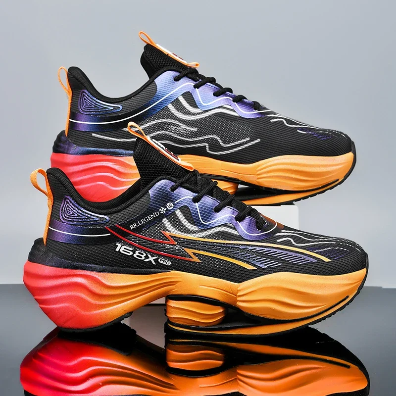 

2025 New Running Shoes For Men Breathable Sport Shoes Mens Outdoor Walking Jogging Shoes Man Thick Soled Gym Sneakers