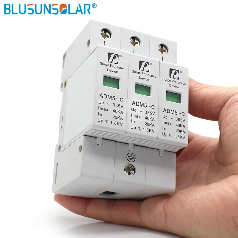 1P 2P 3P 4P 20-40kA AC Din Rail SPD Low Voltage Distribution Surge Protective Device Household Arrester Lightning Protection