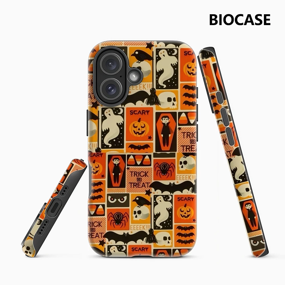Halloween-Icons iPhone18 Must-Haves Handyhülle Doppelschichtige Rückabdeckung für iPhone 17 16 15 14 13 12 69 Pro Max Plus