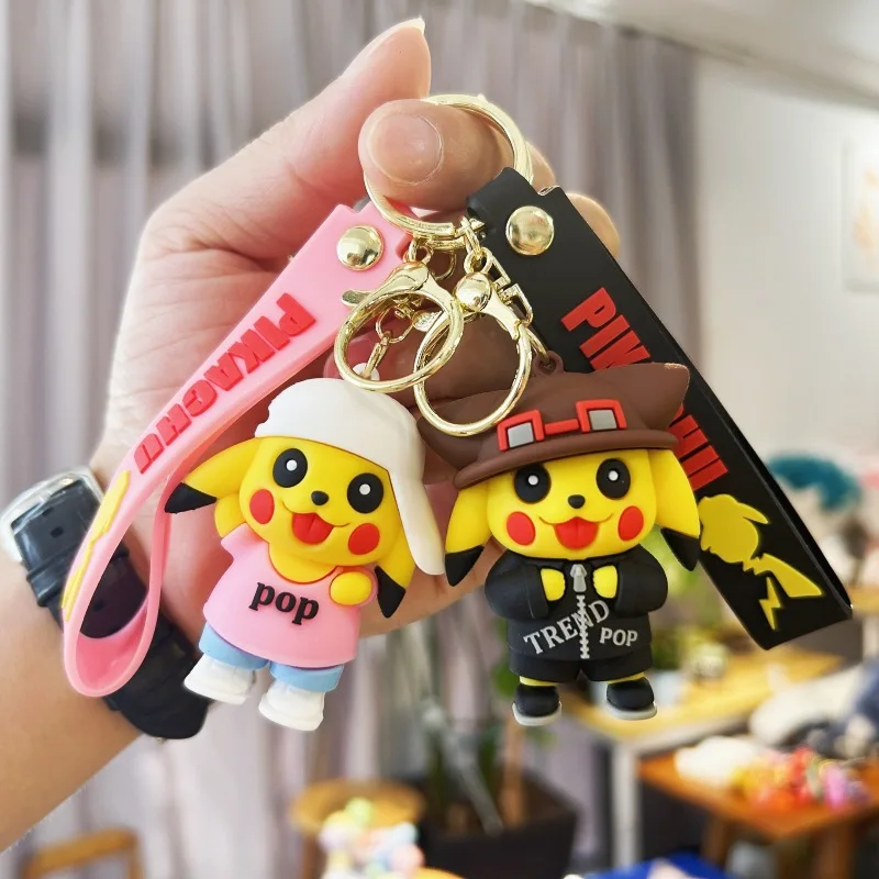anime-chaveiro-feminino-pokemon-chaveiro-para-homens-pikachu-roupas-da-moda-chaveiro-pvc-silicone-chaveiro-cos-meninas-presente-brinquedo-figuras