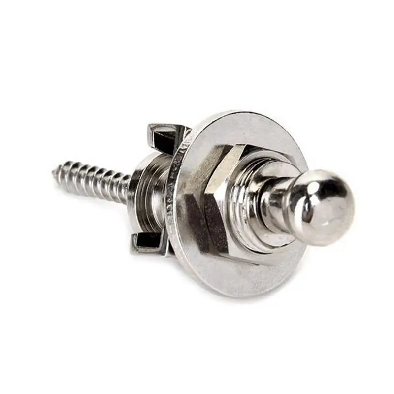B48B-Premium Guitar Strap Locks And Buttons Security Quick Release Straplocks Strap Retainer System Nickel (Pack Of 4)