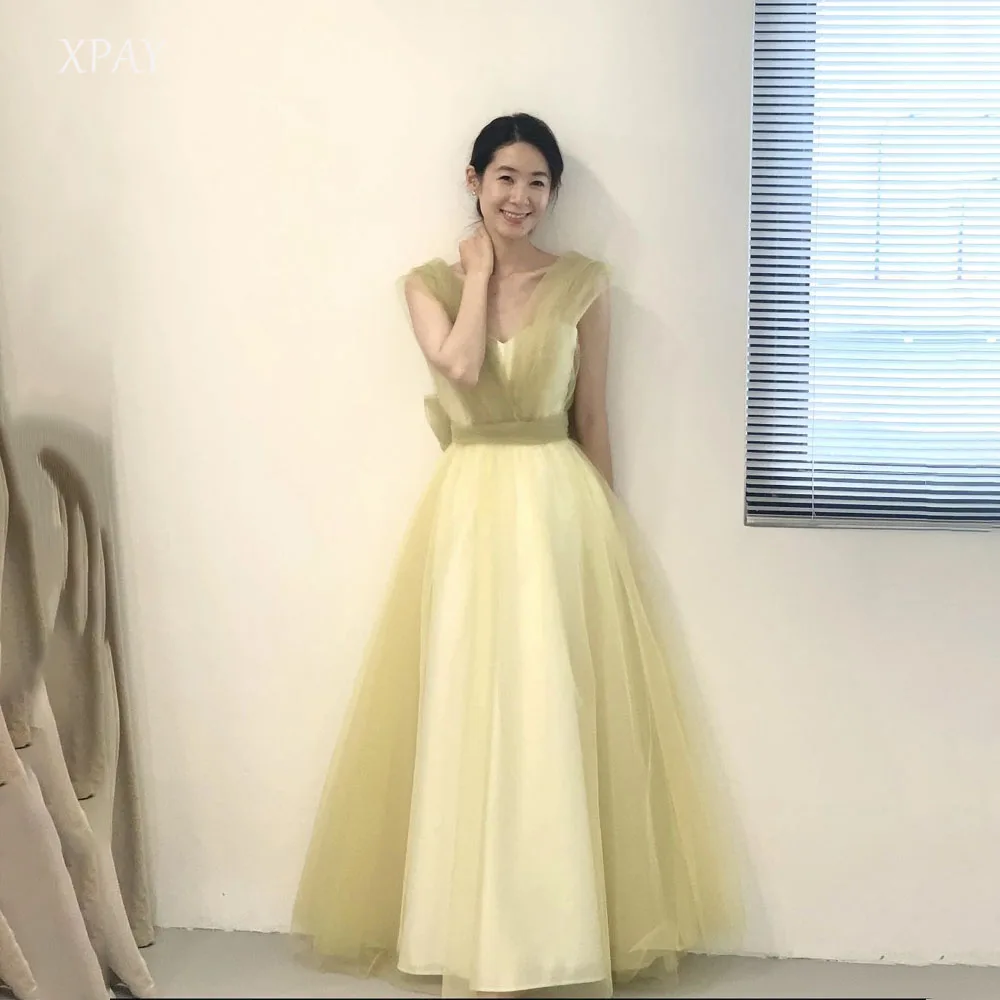 

XPAY Fairy Strap A Line Wedding Dresses Photo shoot Korea Princess Bride Gowns Evenng Party Detachable shawl waist Customized