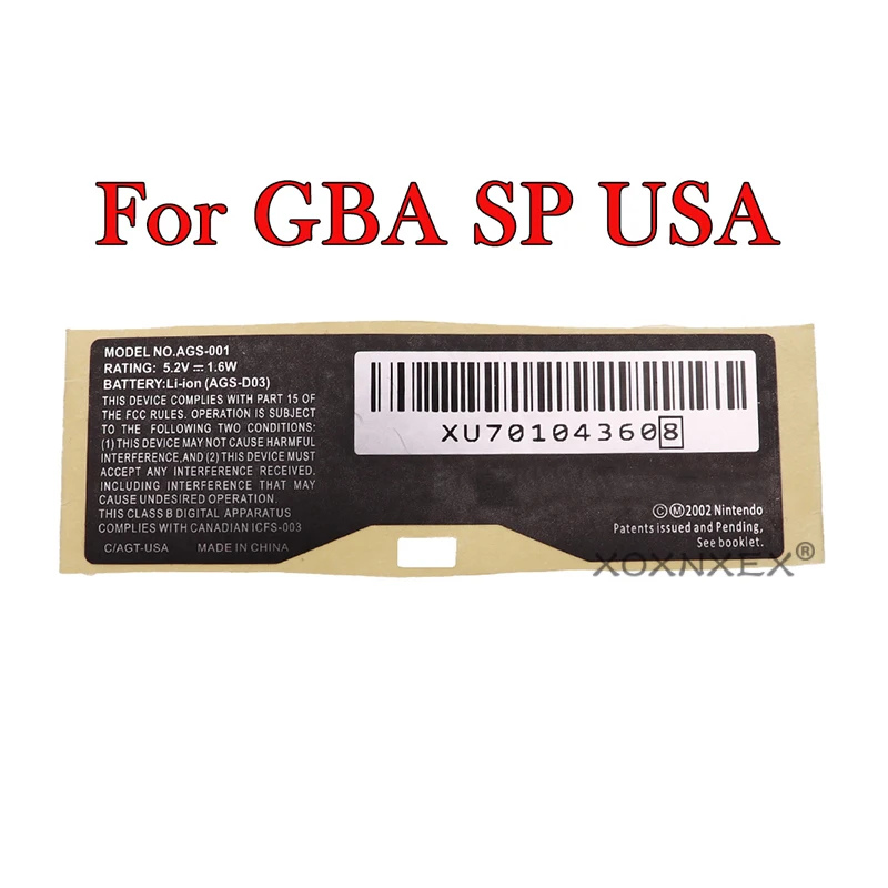 For Nintendo Game Boy Pocket Replacement MGB-001 Model Information Sticker For GBP GBA GBC GBA SP 001 101 Label Japan
