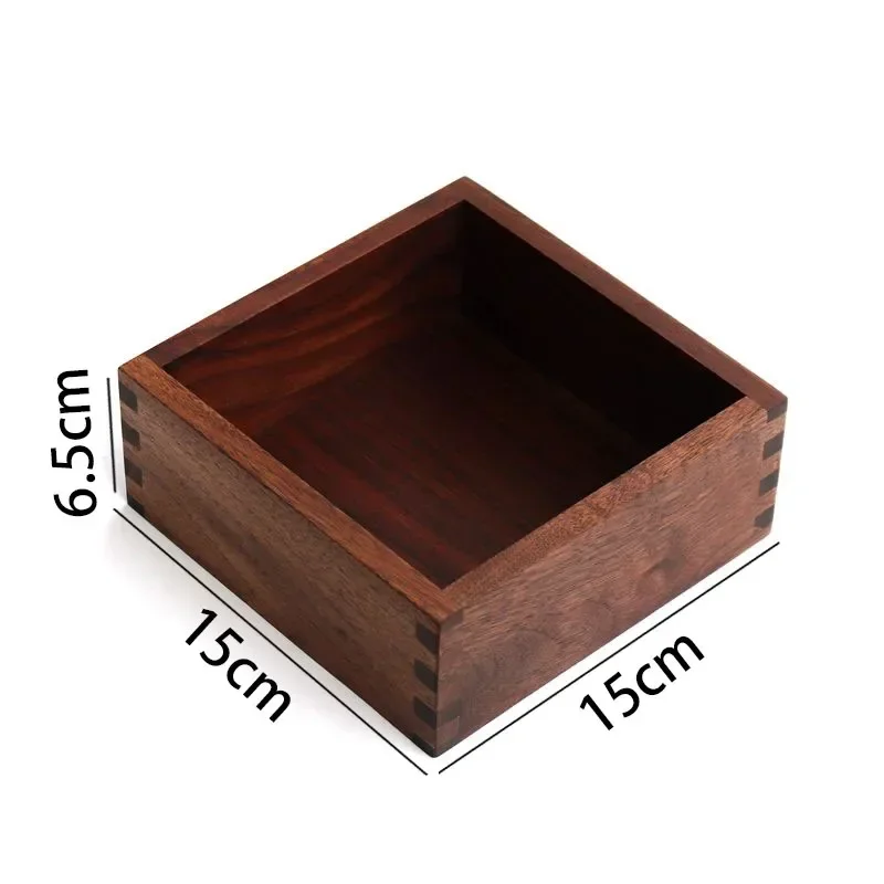 Black Walnut Wood Storage Box Hand Carved Bedroom Jewelry Organizer Modern Desktop Cosmetic Container European Home Decoration