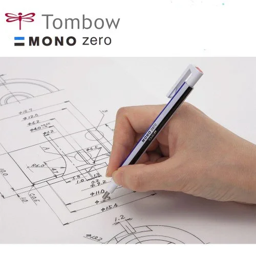 Tombow Mono Zero Eraser Mechanical Rubber Refillable Pen Press Type Sketching Drawing Correction Children\'s Erasers Art Supplies