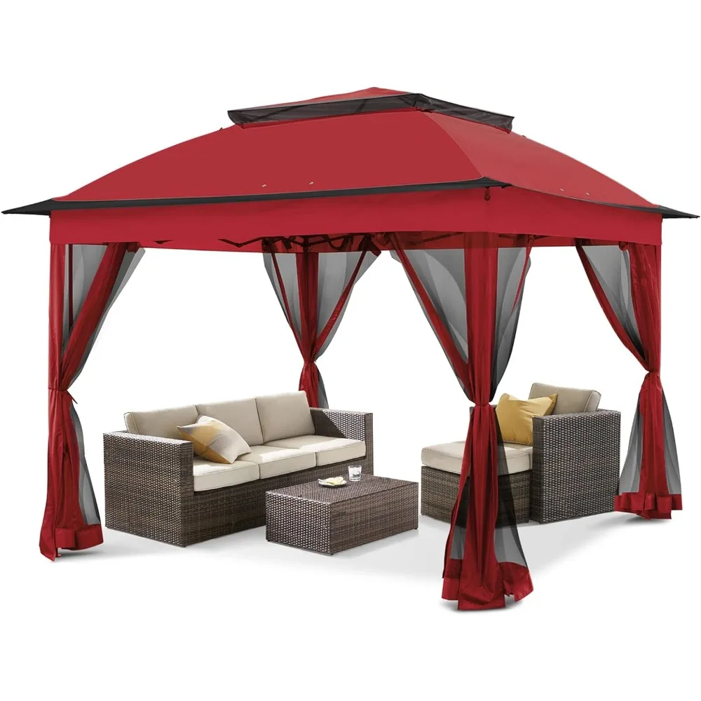 

Shelter Canopy Pop-Up Instant Gazebo, 11x11FT Mosquito Netting Outdoor Canopy Shelter with 121 Square Feet, Shade Canopy